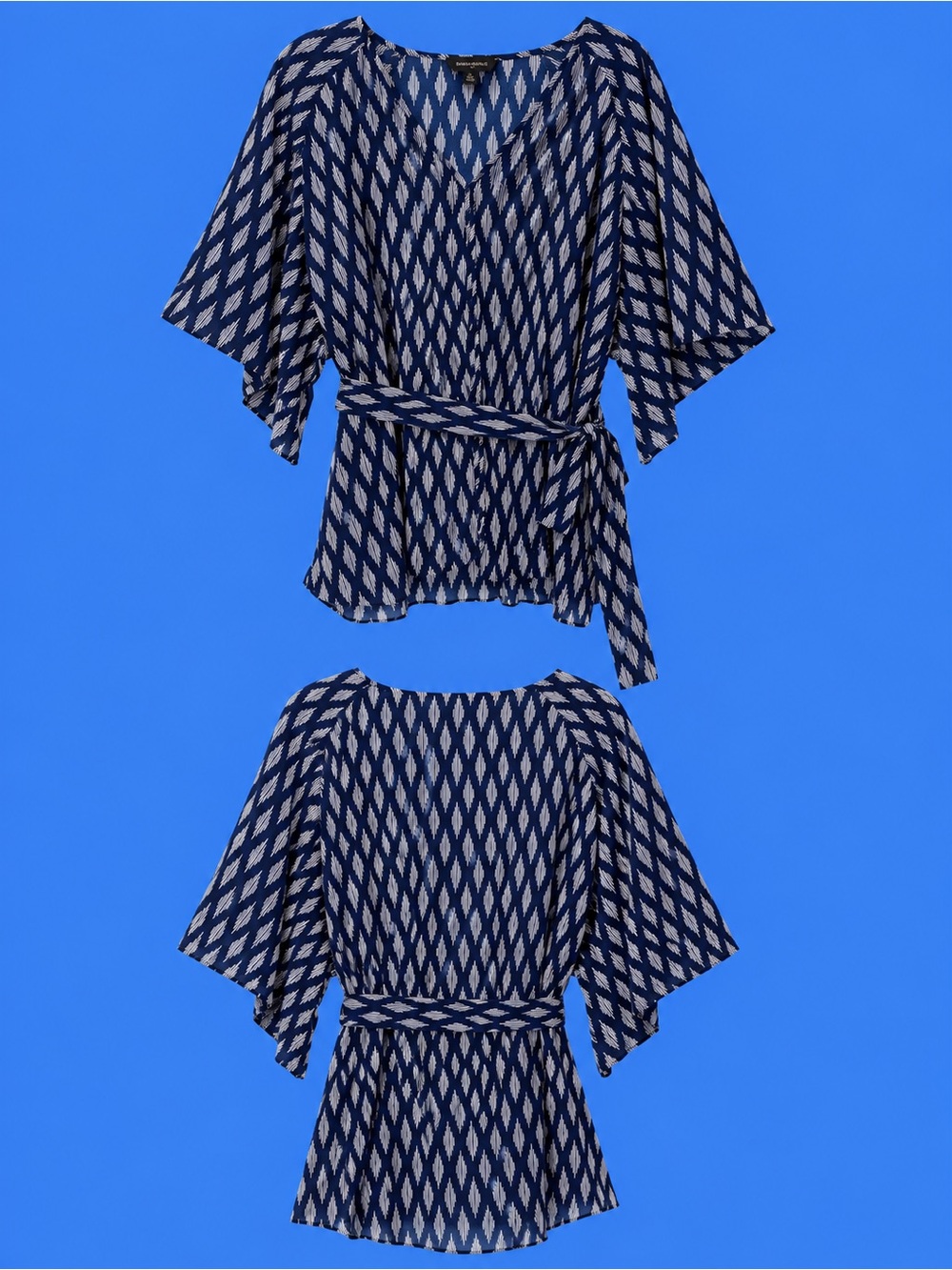 Banana Republic Navy and white Patterned Blouse